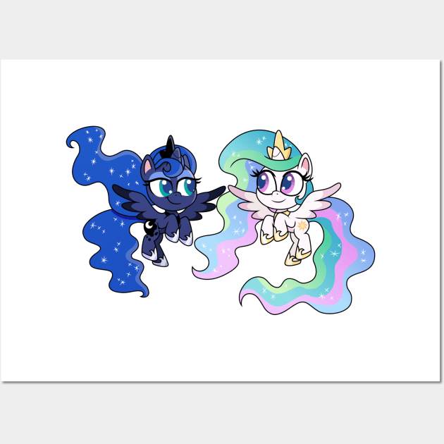 Pony Life Celestia and Luna Wall Art by CloudyGlow